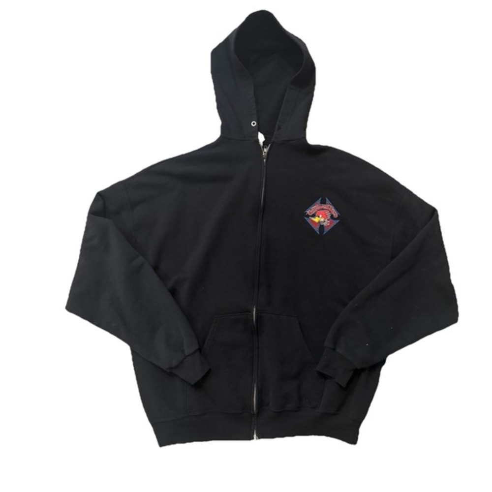 Clay Smith Cams Zip Up Hoodie Black Jerzees NuBlend Hot Rod Racing 2XL